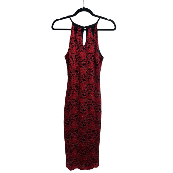 Vintage Kim Cine Club Exotic Dancer Red Lace Dress - Picture 2 of 4
